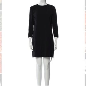 Helmut Lang Black Crew Neck Shift Dress Three Quarter Sleeve Size 4